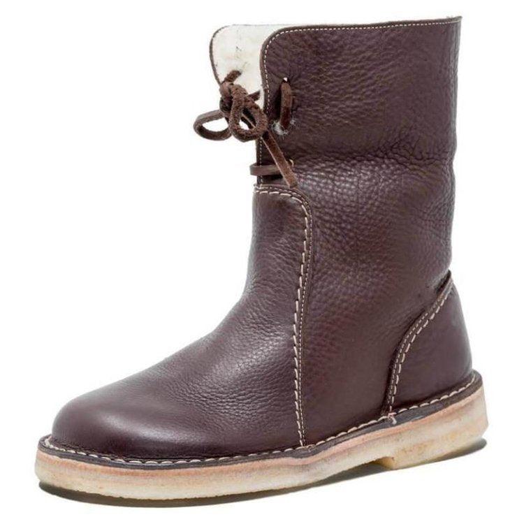 WATERPROOF LEATHER POLAR BOOTS WITH WOOL LINING | Lupi