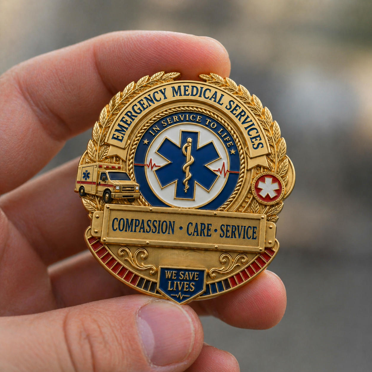 RescueStar – Emergency Medical Services Badge Pin