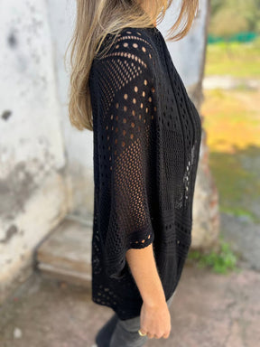 CloudWeave – Hollow Half Sleeve Cardigan
