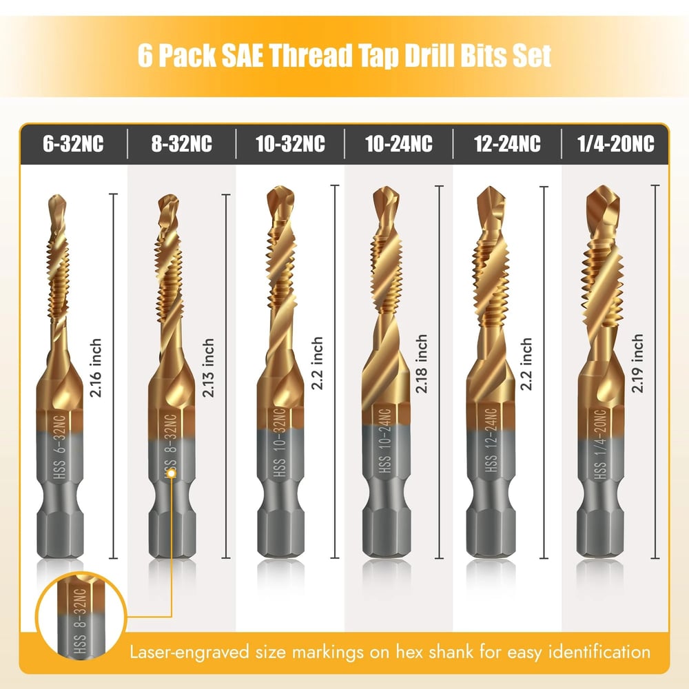 SpiralPro – 3-In-1 Spiral Tap Hex Shank Drill Bit Set