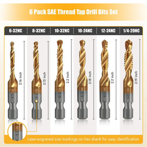 SpiralPro – 3-In-1 Spiral Tap Hex Shank Drill Bit Set