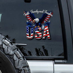 LibertyMark – America 250 Years Faith Family Freedom Car Decal