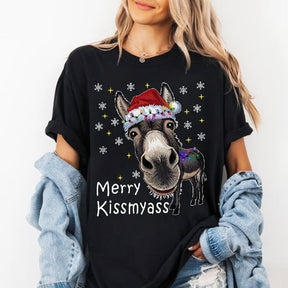 KissMyAss - Funny Donkey Christmas T-Shirt