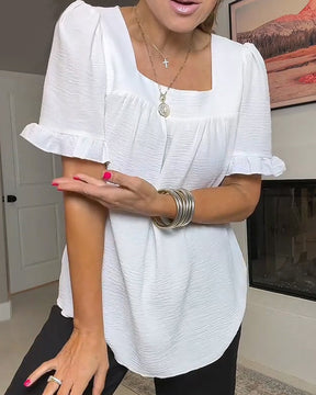 VibeLuxe – Elegant Ruffle Sleeve Shirt