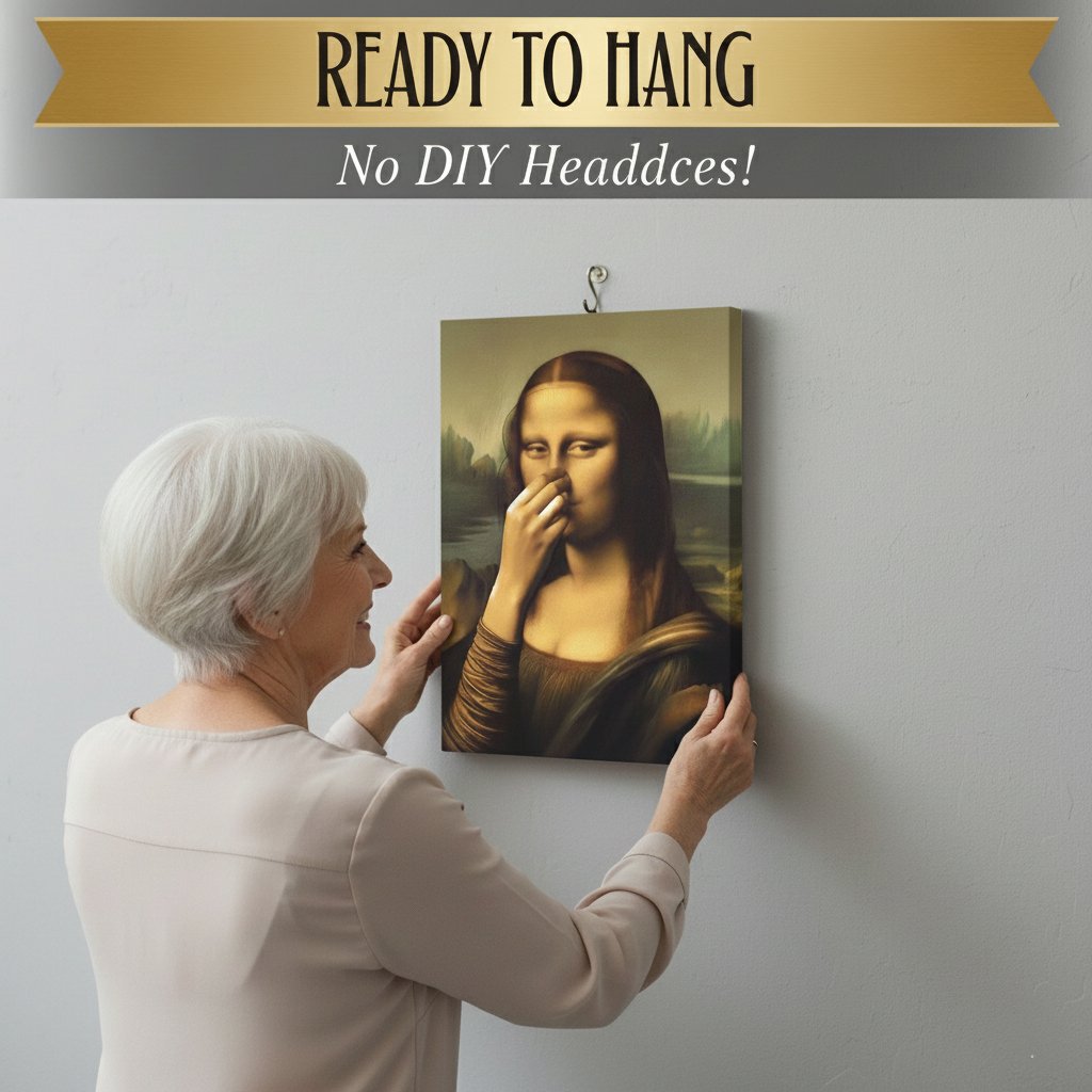 Renaissance Lady Holding Nose Bathroom Canvas Art