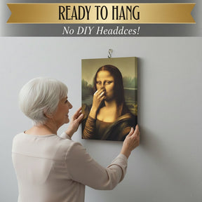 Renaissance Lady Holding Nose Bathroom Canvas Art