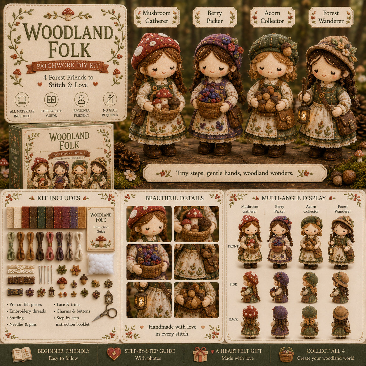 TinyWorlds – Cozy Patchwork DIY Craft Kit Collection