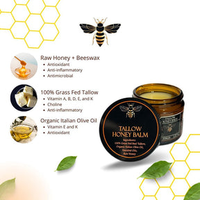 GlowTallow - Organic Nourishing Balm with Raw Honey