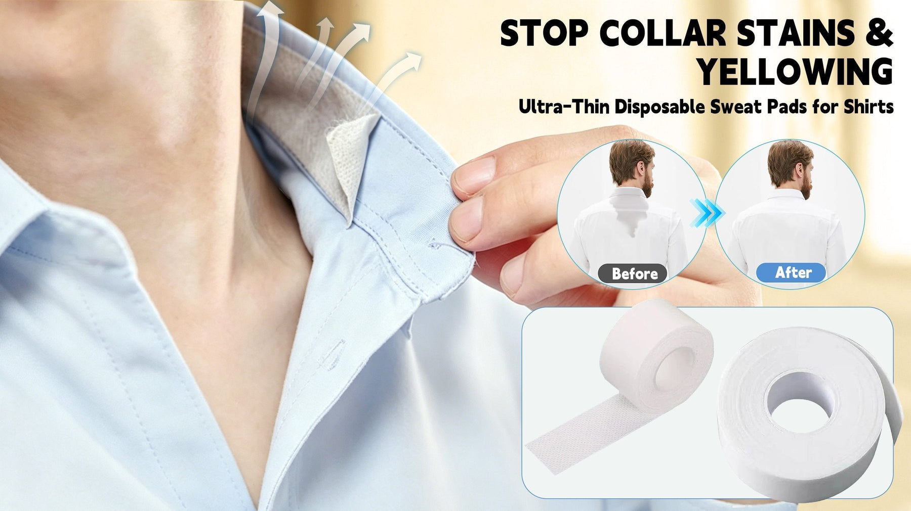 FreshGuard – Disposable Self-Adhesive Collar Protectors