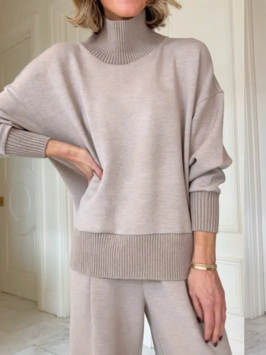 UrbanEase – Casual Stand Collar Two-Piece Set