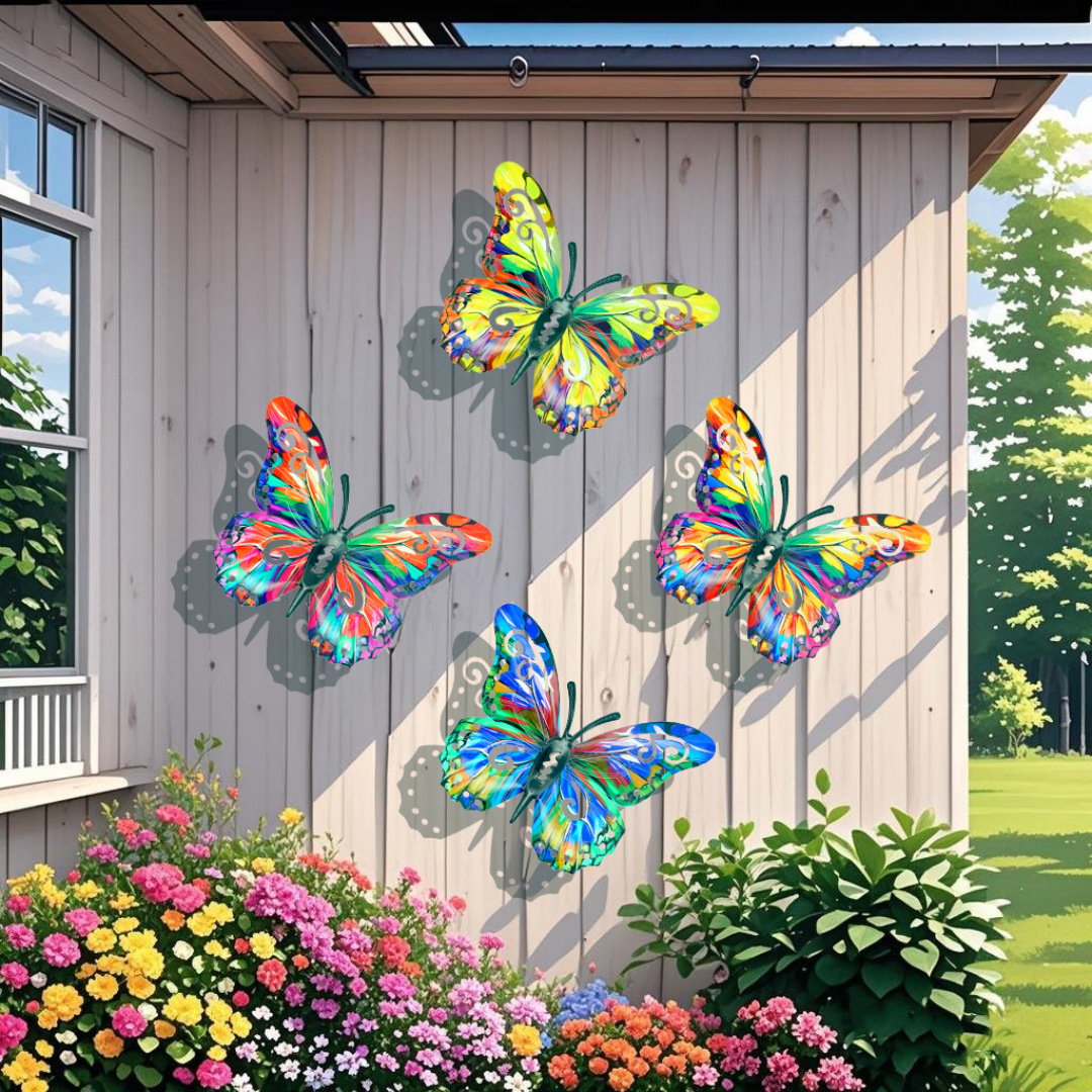 FlutterGlow – Metal Butterfly Wall Art