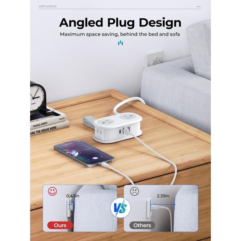 VoltPack – Compact 4-Outlet Power Strip for Travel