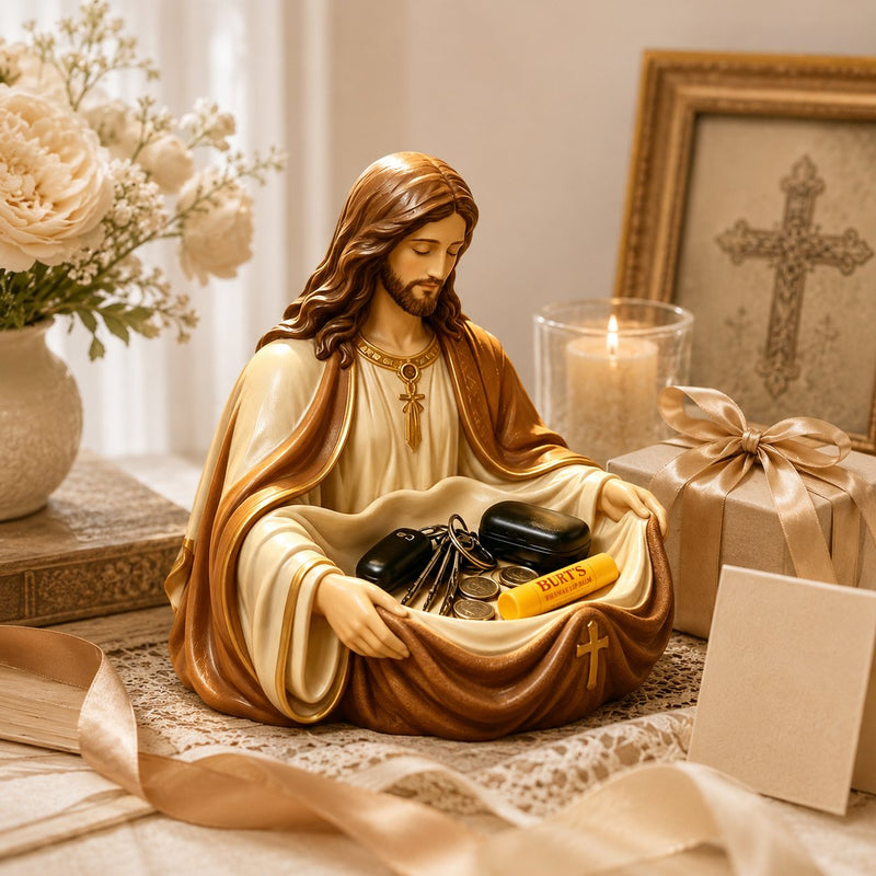 FaithKeeper – Handcrafted Jesus Storage Bowl