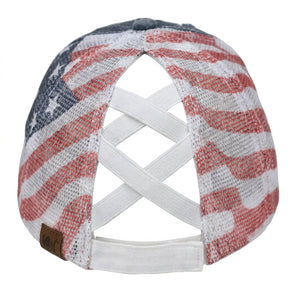 LibertyMesh – American Flag Ponytail Hat