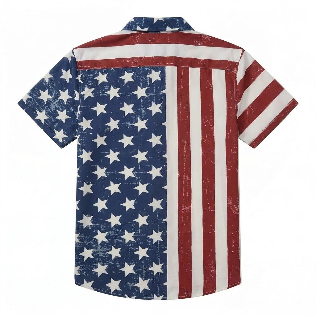 FreedomFlora – American Flag Tropical Shirt