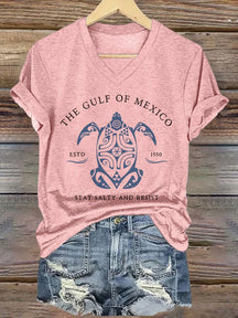 CoastMuse – Gulf Print V-Neck Women’s T-Shirt