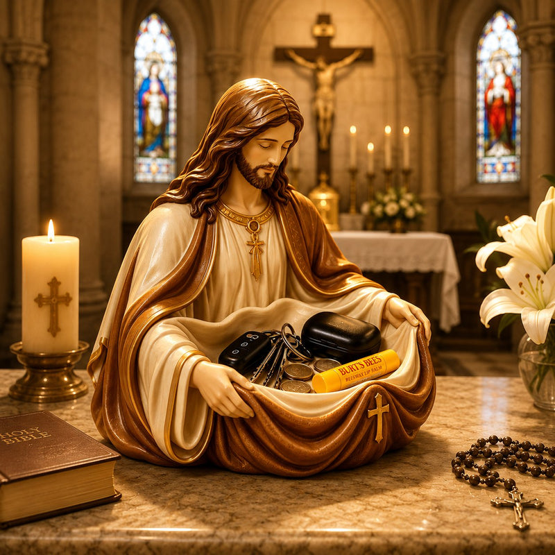 FaithKeeper – Handcrafted Jesus Storage Bowl