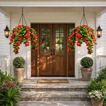 FloraVibe – Faux Crepe Myrtle Floral Hanging Basket