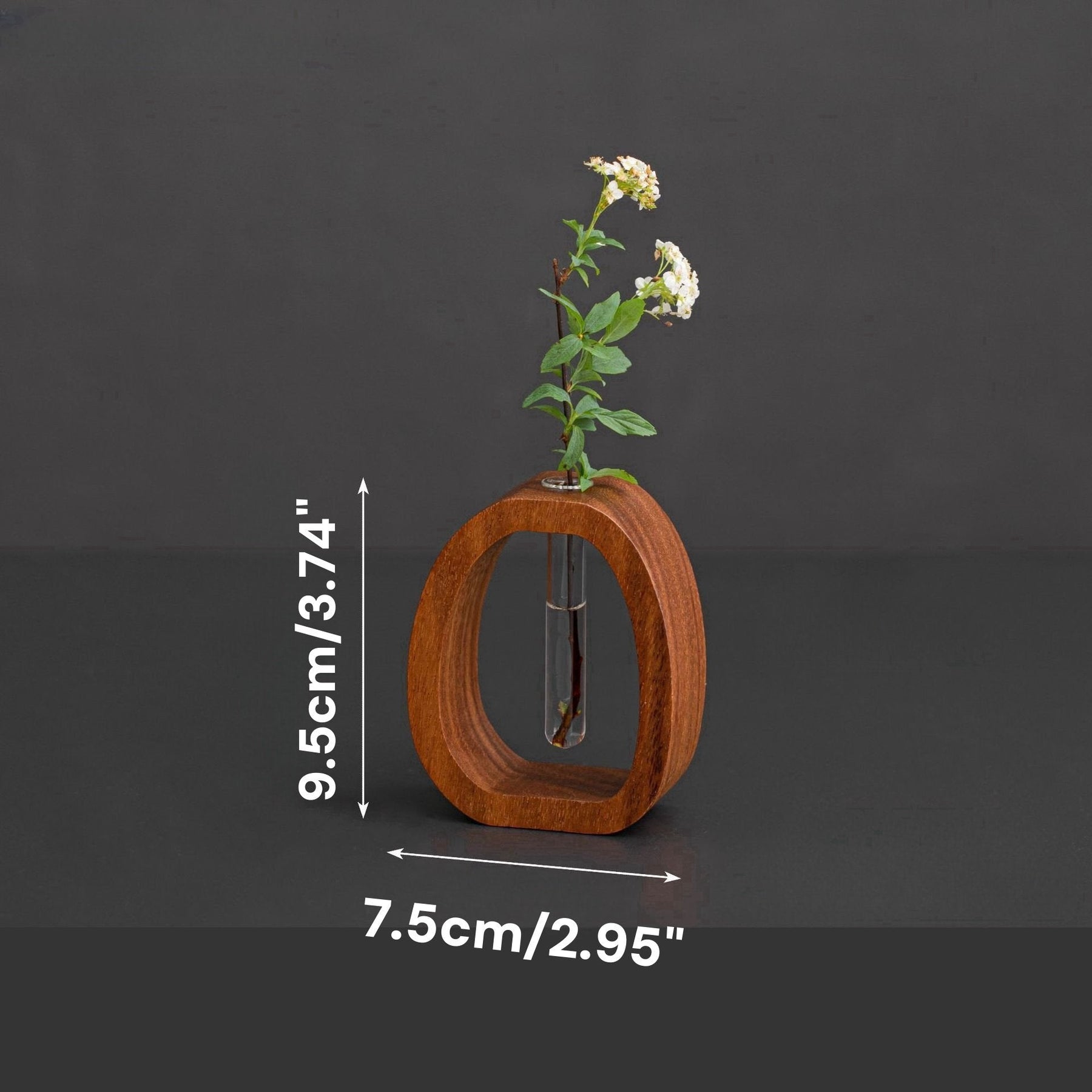 NatureNest – Solid Wood Glass Flower Vase