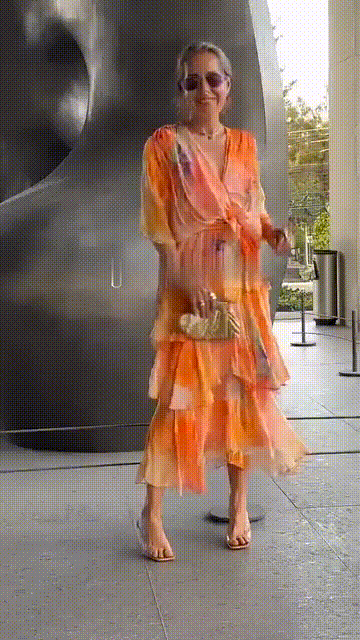 AuraFlow – Watercolor Chiffon Maxi Dress