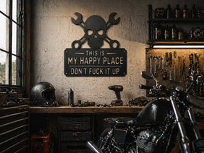 ForgeVibe – “This Is My Happy Place” Metal Wall Art Sign