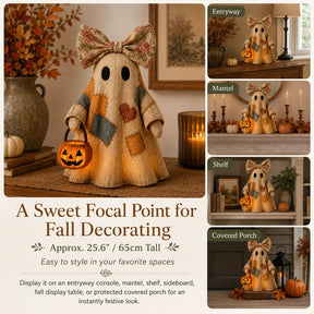 GlowGhost – Lighted Vintage Patchwork Ghost Decor
