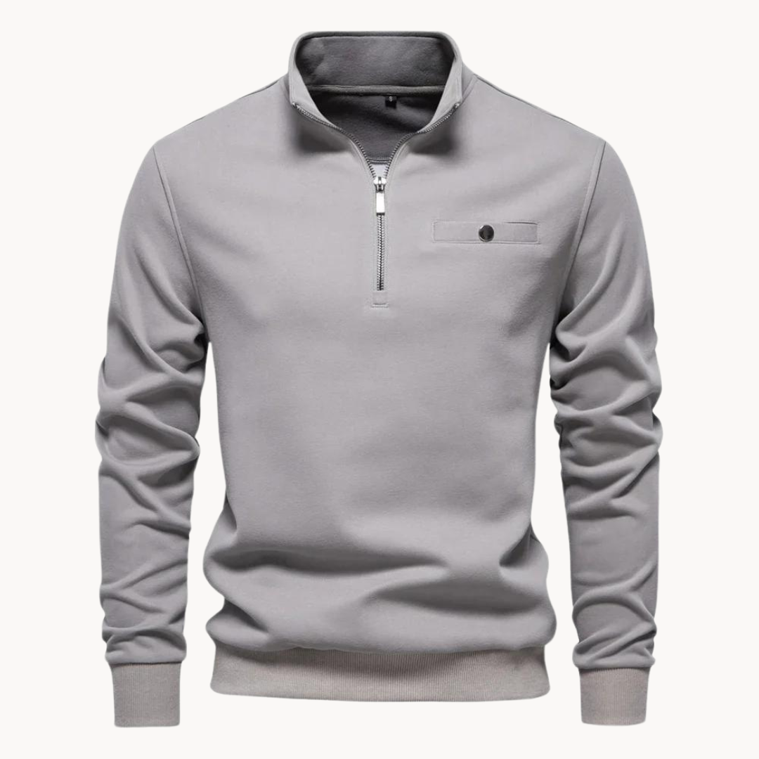 Lennox Mock Neck Zip Sweater | Lupi
