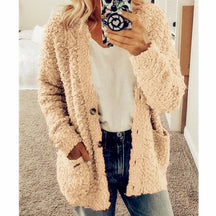 VeloraCozy – Plus Size Velvet Short Cardigan Jacket