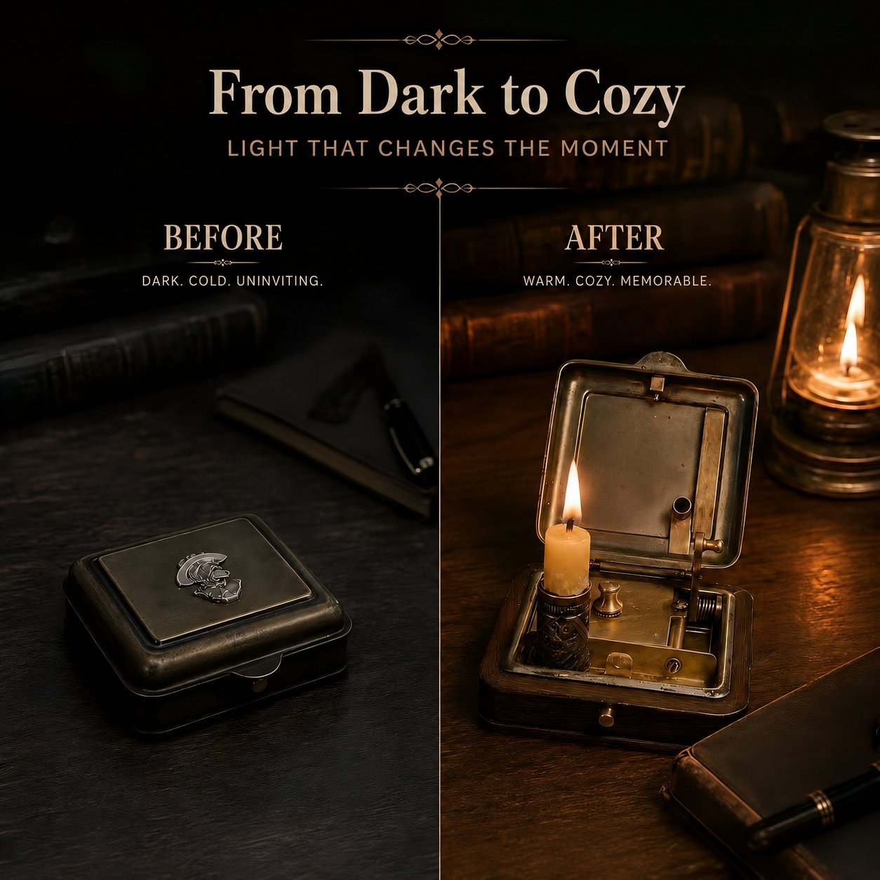 HeritageGlow – 19th Century Mechanical Candle Box
