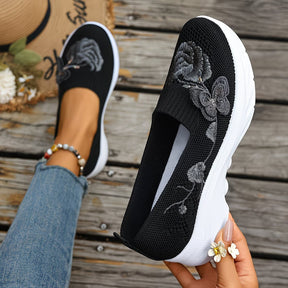 VelvetFlutter – Stylish Embroidered Loafers