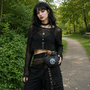 ShadowFuse – Gothic Bomb Shape Fashion Crossbody Bag