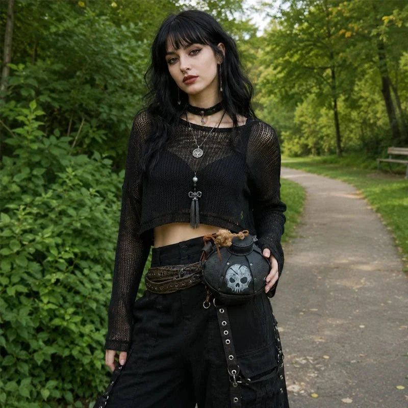 ShadowFuse – Gothic Bomb Shape Fashion Crossbody Bag