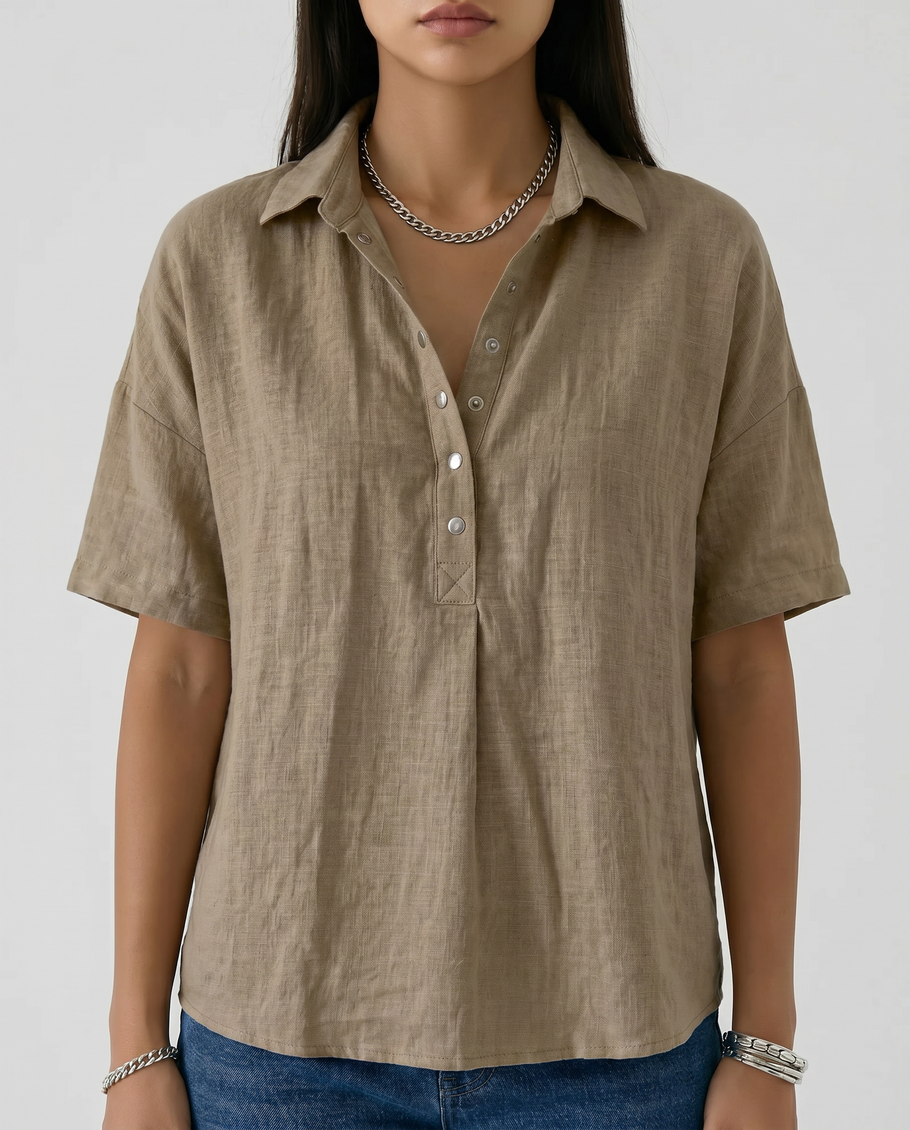 Malin — Linen Relaxed Fit Shirt with Classic Collar
