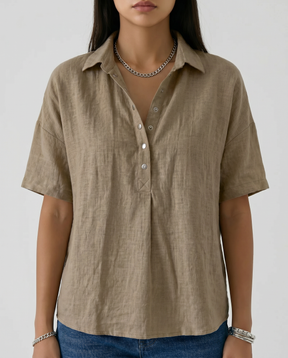 Malin — Linen Relaxed Fit Shirt with Classic Collar