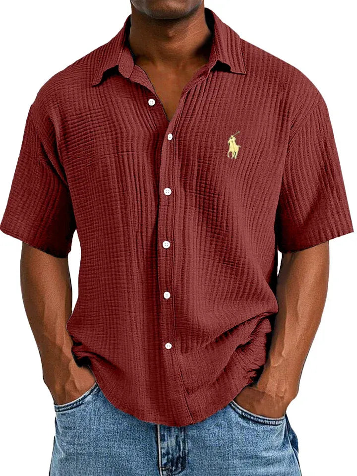 UrbanLoom – Relaxed Textured Button Half Sleeved Shirt