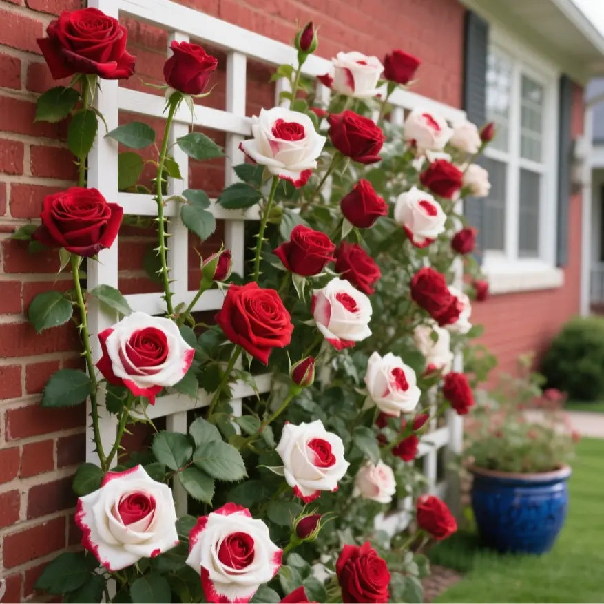 RoseLuxe – Rare Twin Red White Rose Flower Seeds