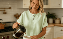 LunaWear – Round Neck Short Sleeve Blouse