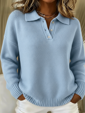 LunaTide – Classic Button Turtleneck Sweater