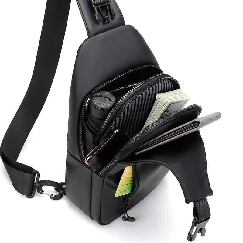 SyncPack™ – Waterproof Crossbody Bag with USB Port