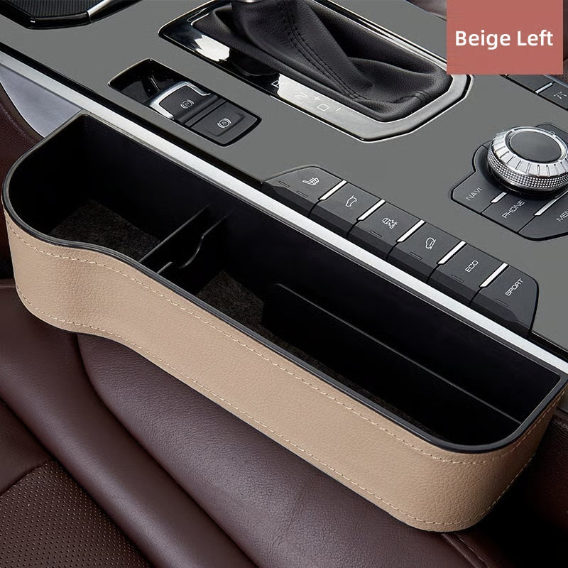 DriveMate – Multi Pocket Leather Car Seat Storage Organizer