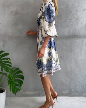 Eleganza Flow – Printed A-Line Dress