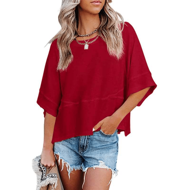 PureEase – Oversized Crewneck Comfort Summer Top