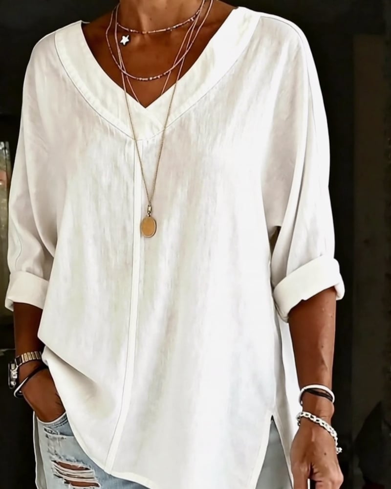 LunaCot Vee – Relaxed Cotton Top