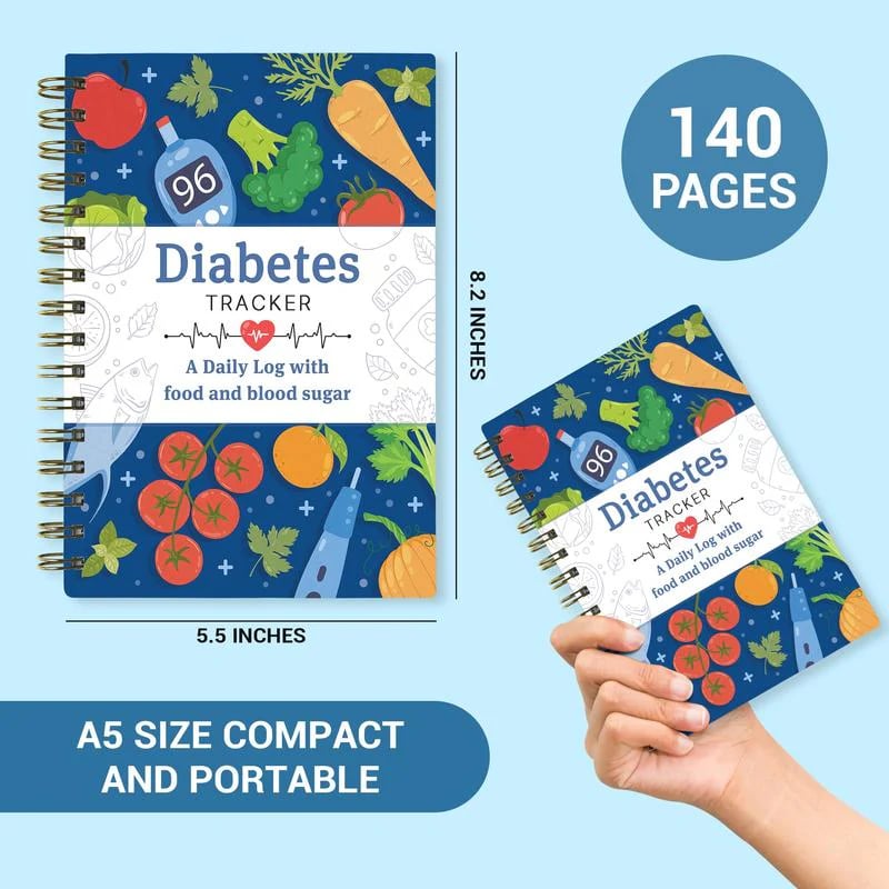 GlucoTrack – Diabetes Tracker Book with Food List