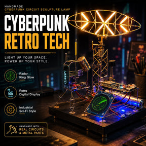 NeonForge - Handmade Cyberpunk Circuit Sculpture Lamp