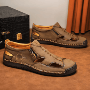 ZipStride — Hand-Stitched Leather Sandal with Ventilation
