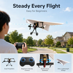 SkyGlide - Gyro-Powered RC Paper Airplane Kit
