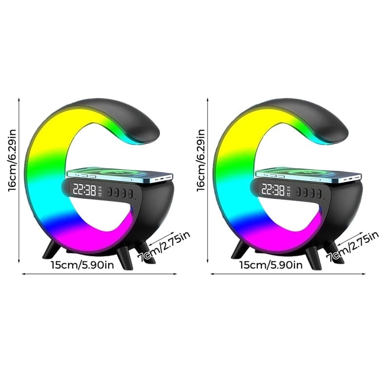 GlowG – G-Shaped RGB Wireless Charging Speaker