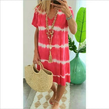 ChillAura | Tie-Dye Striped Loose Summer Dress
