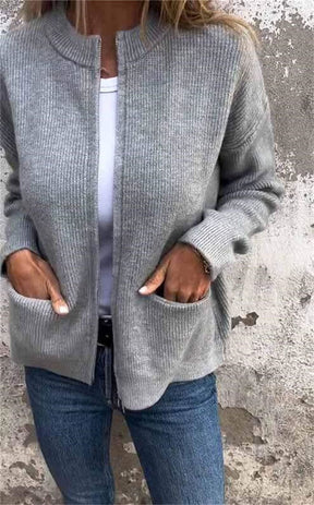 AutumnAura Zip – Soft Knit Jacket